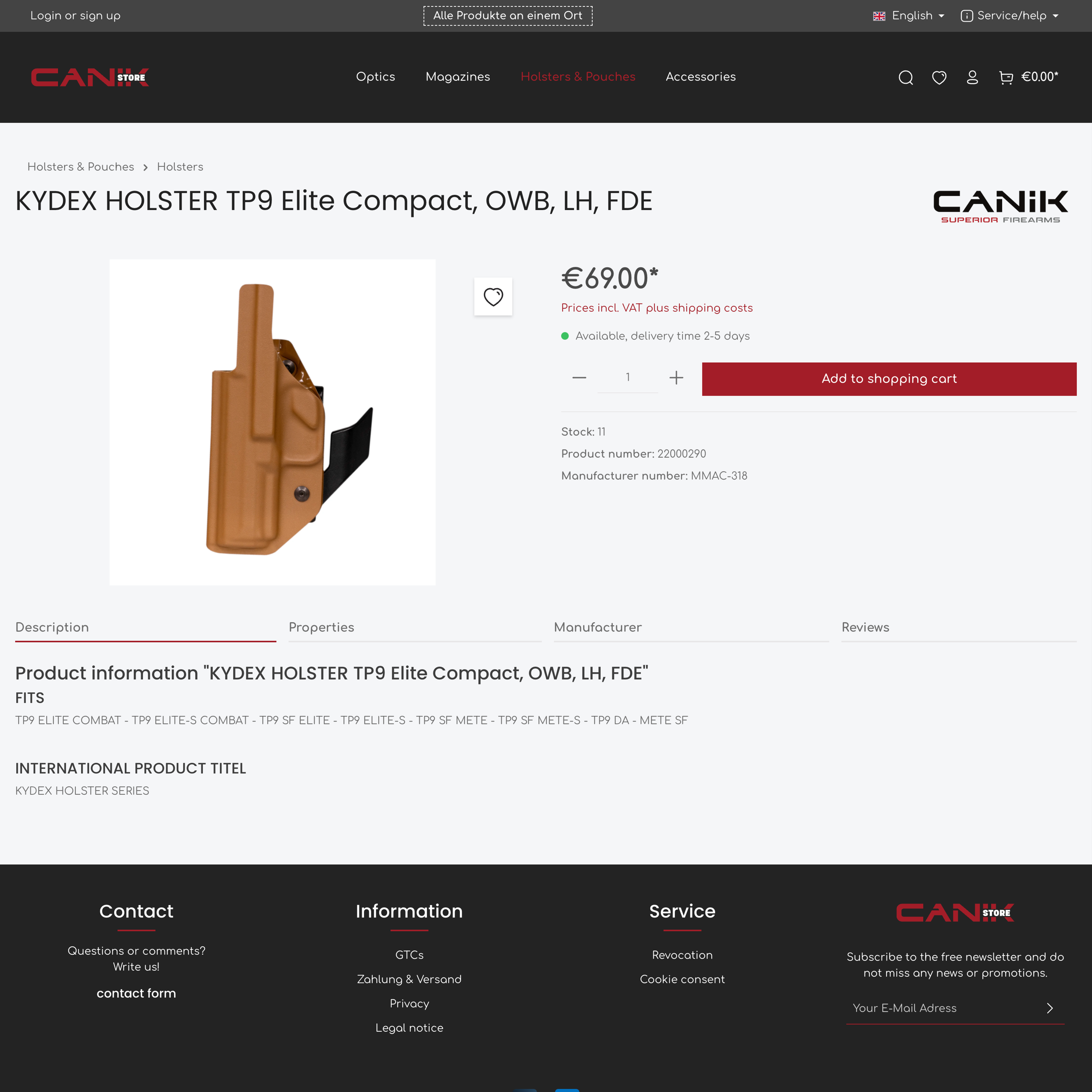 Product detail page Product detail page