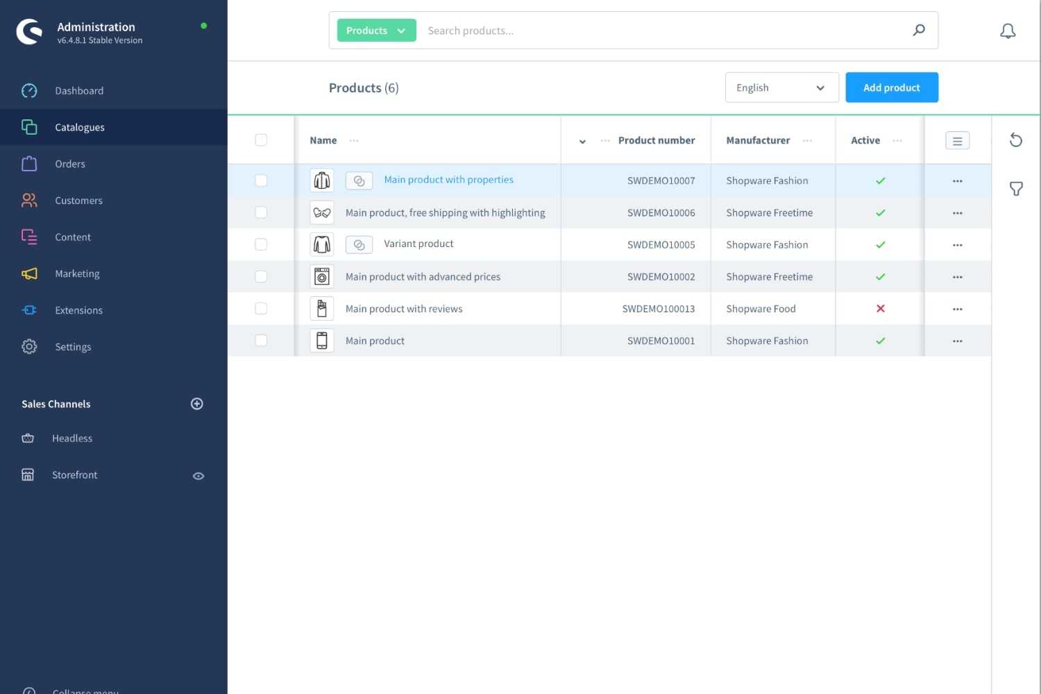 A preview of the Shopware 6 administration A preview of the Shopware 6 administration