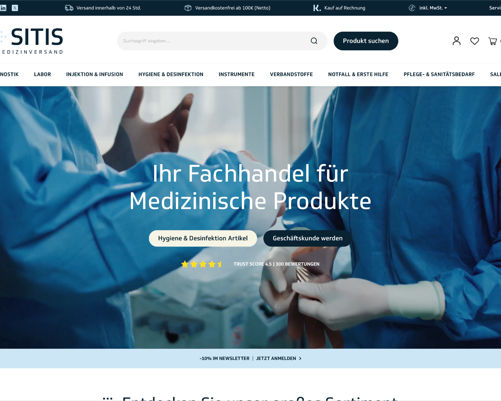 Schaue dir unsere Shopware Referenz "Sitis" an.