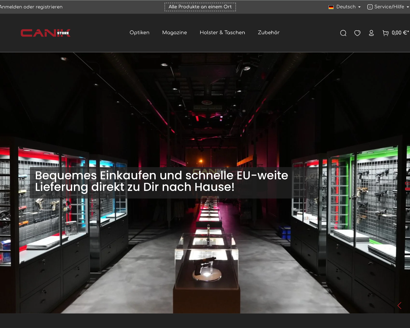 Bekijk onze Shopware-referentie "Canik Europe".