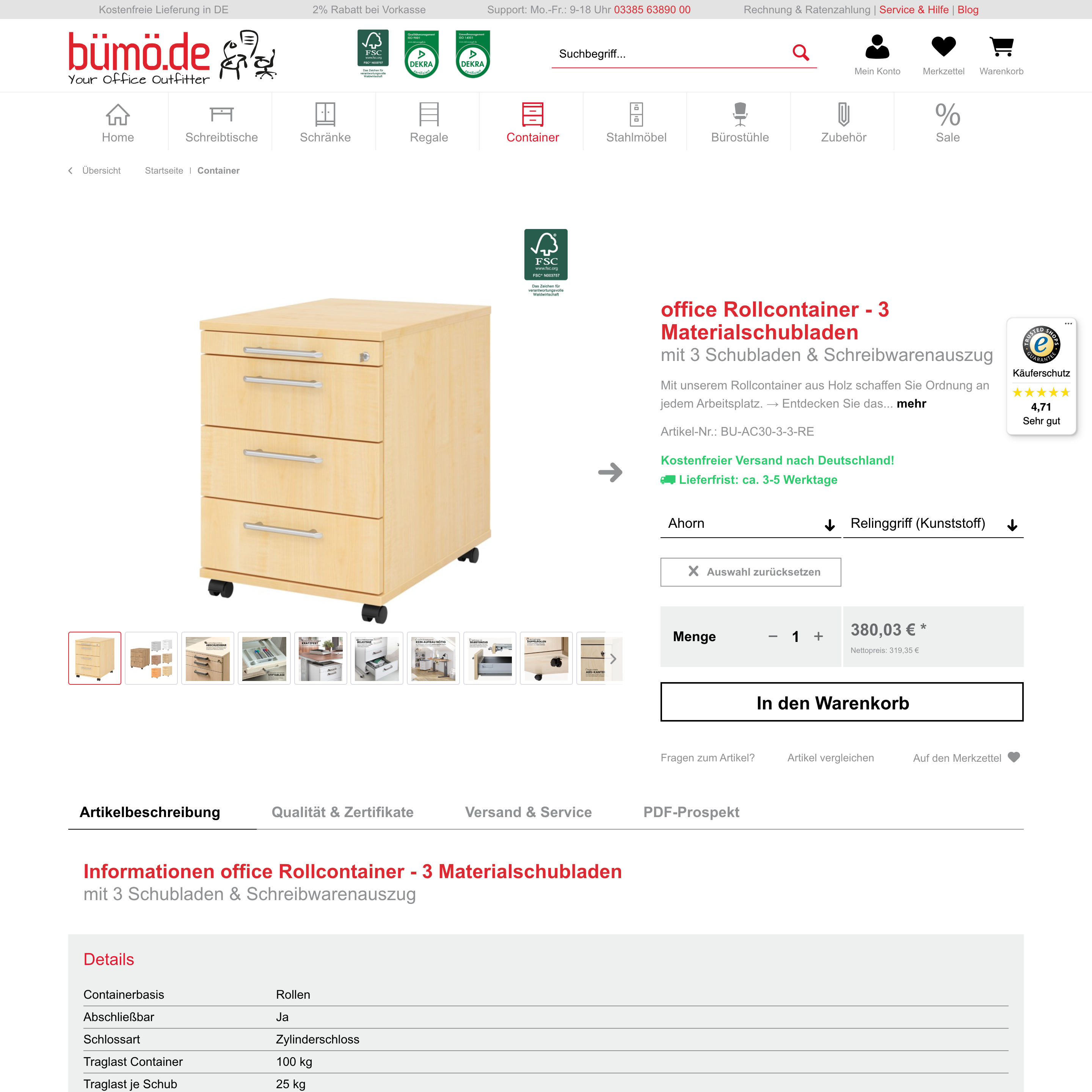 Alte Produktdetailseite