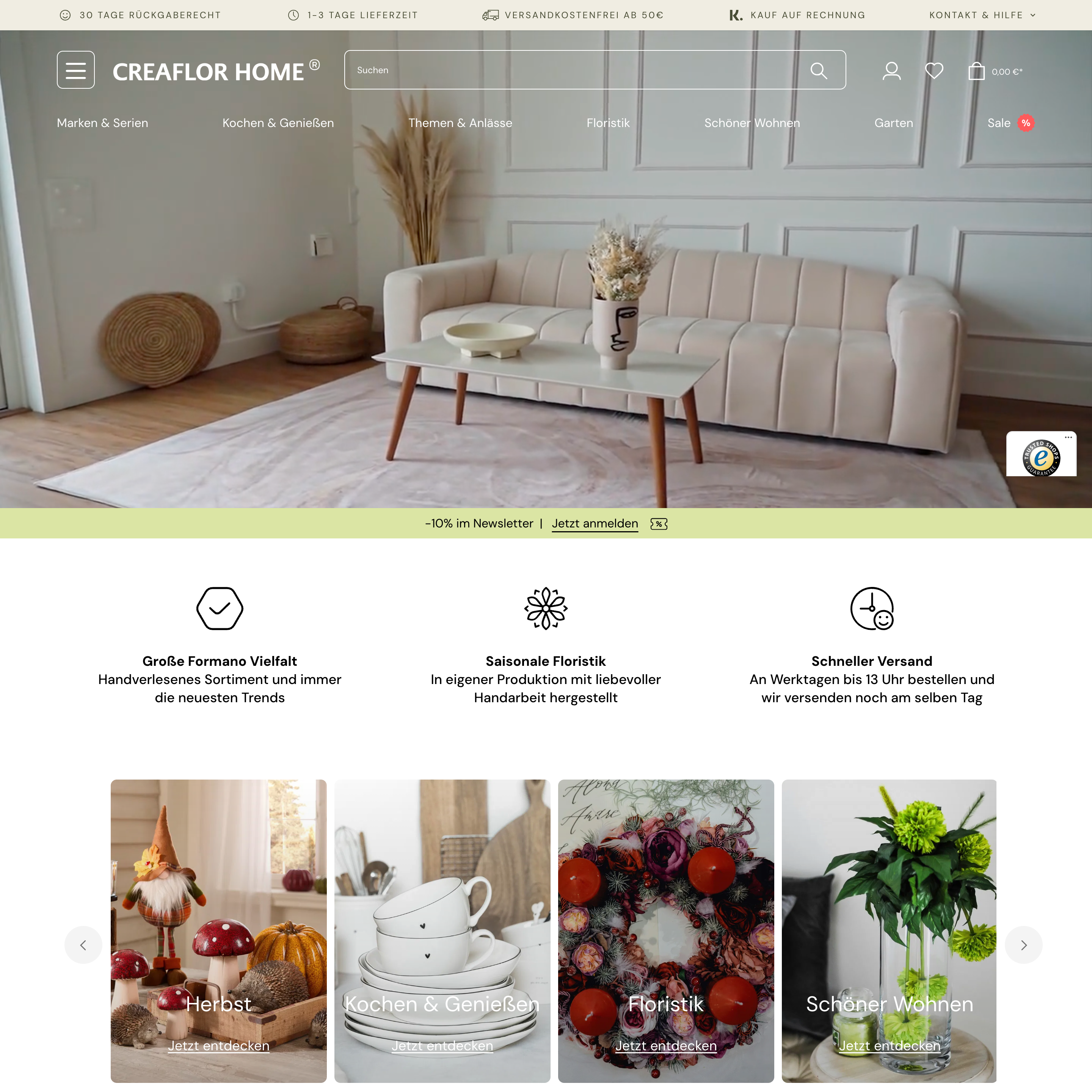 Neue Homepage erstellt mit Shopware 6