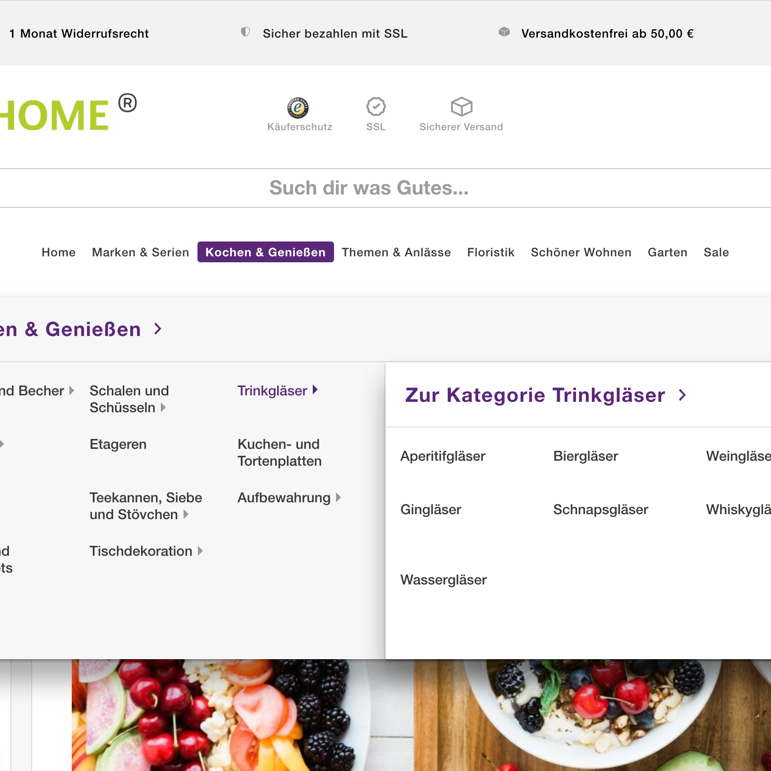 Old navigation created with Shopware 5 Old navigation created with Shopware 5