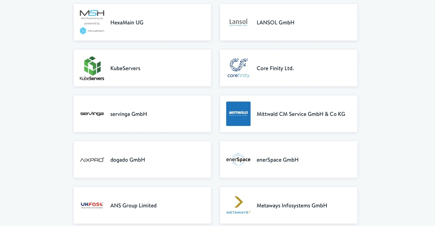 Ein paar Hosting-Anbieter, welche von Shopware empfohlen werden.