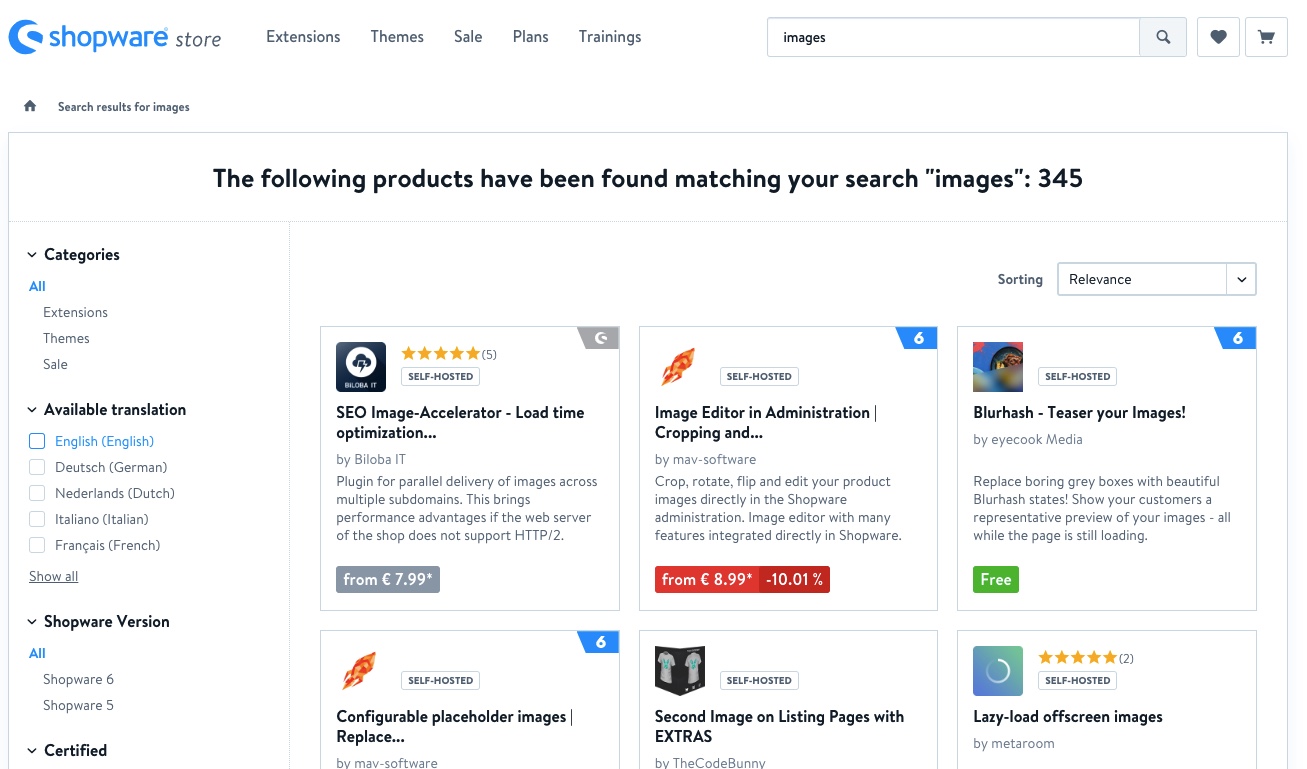 Shopware extensions to optimize images